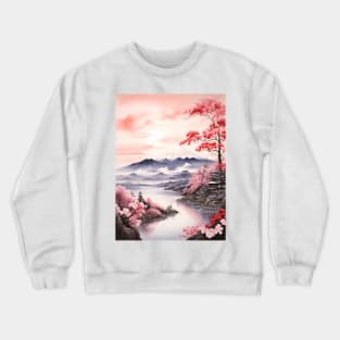 misty mountains, watercolor painting Crewneck Sweatshirt